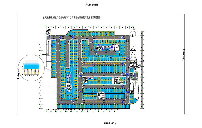 杭州地下停车场CAD平面图设计