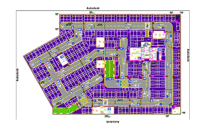 广东地下停车场CAD平面图设计